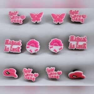 Pink Ribbon Croc Charms